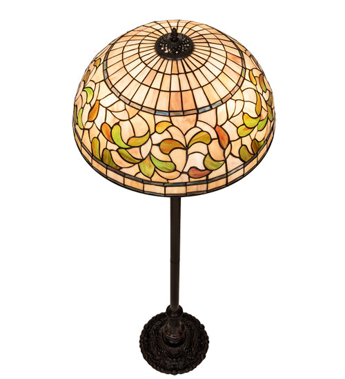 Meyda Tiffany Lighting 242797 Tiffany Turning Leaf Three Light Floor Lamp Lamp Bronze / Dark