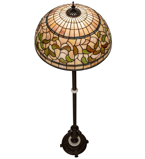 Meyda Tiffany Lighting 242829 Tiffany Turning Leaf One Light Floor Lamp Lamp Bronze / Dark