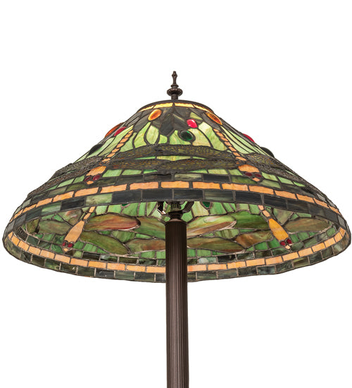 Meyda Tiffany Lighting 242832 Tiffany Dragonfly One Light Floor Lamp Lamp Bronze / Dark