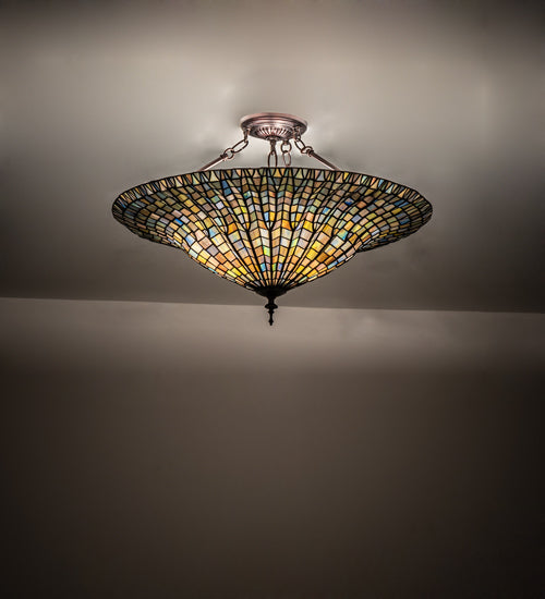 Meyda Tiffany Tiffany Lotus Leaf 243228 Ceiling Light - Mahogany Bronze