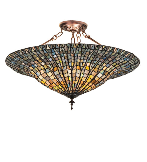 Meyda Tiffany Tiffany Lotus Leaf 243228 Ceiling Light - Mahogany Bronze
