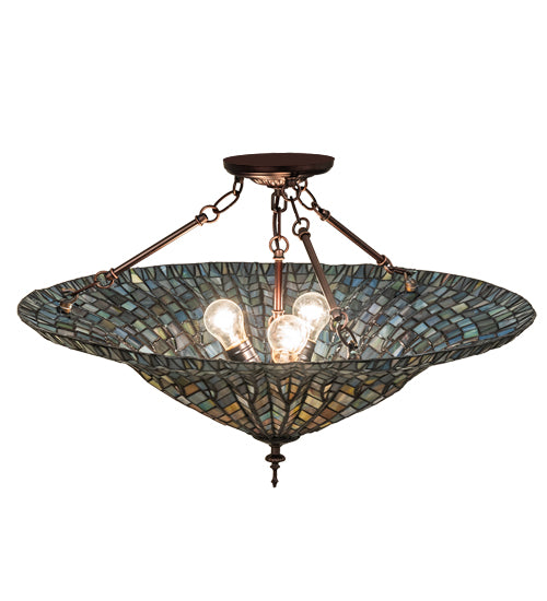 Meyda Tiffany Tiffany Lotus Leaf 243228 Ceiling Light - Mahogany Bronze