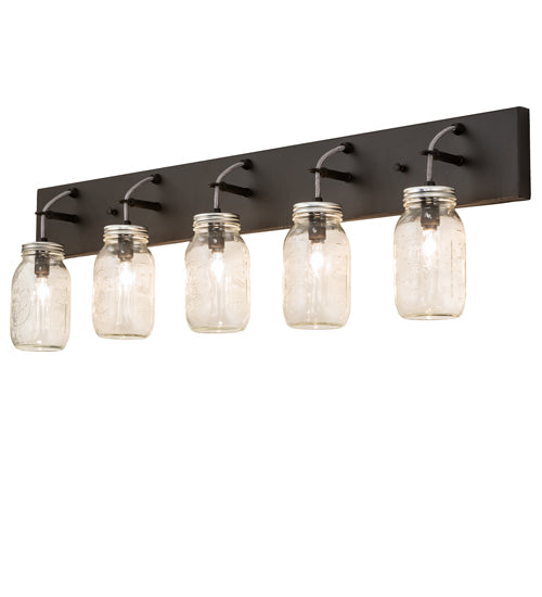 Meyda Tiffany Mason Jar 243354 Bath Vanity Light 40 in. wide - Oil Rubbed Bronze