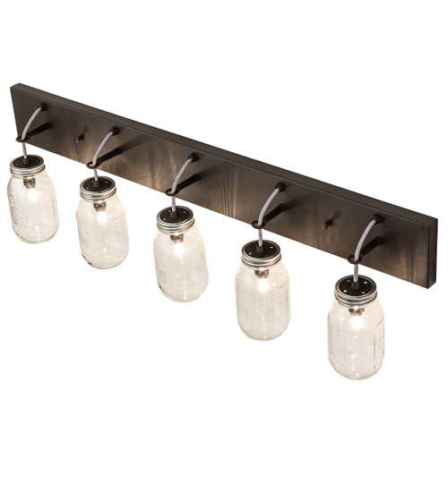 Meyda Tiffany Mason Jar 243354 Bath Vanity Light 40 in. wide - Oil Rubbed Bronze