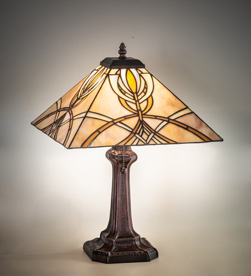 Meyda Tiffany Lighting 244266 Glasgow Bungalow One Light Table Lamp Lamp Bronze / Dark