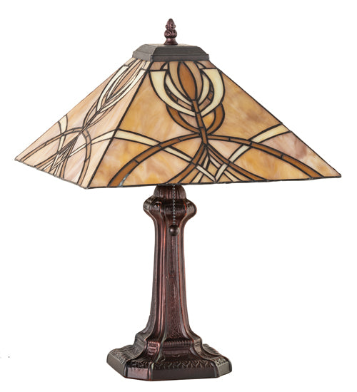 Meyda Tiffany Lighting 244266 Glasgow Bungalow One Light Table Lamp Lamp Bronze / Dark