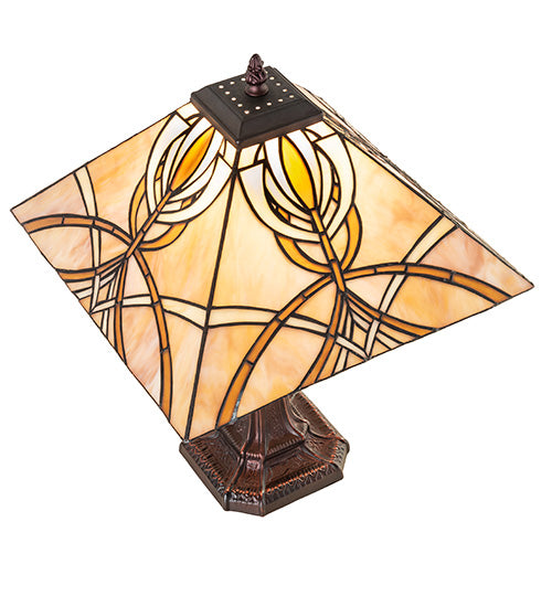 Meyda Tiffany Lighting 244266 Glasgow Bungalow One Light Table Lamp Lamp Bronze / Dark