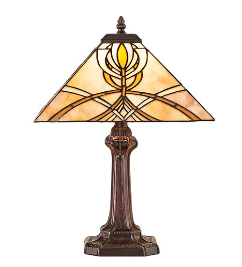 Meyda Tiffany Lighting 244266 Glasgow Bungalow One Light Table Lamp Lamp Bronze / Dark