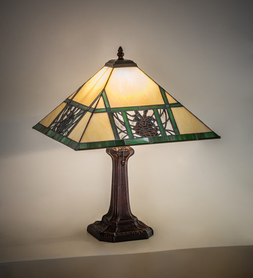 Meyda Tiffany Lighting 244267 Pinecone Ridge One Light Table Lamp Lamp Bronze / Dark
