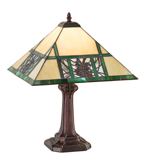 Meyda Tiffany Lighting 244267 Pinecone Ridge One Light Table Lamp Lamp Bronze / Dark