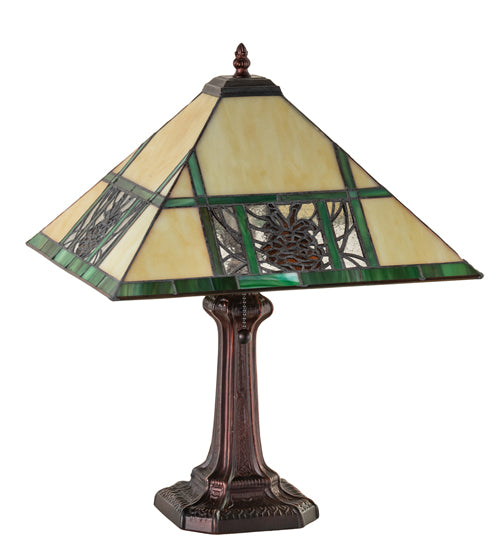 Meyda Tiffany Lighting 244267 Pinecone Ridge One Light Table Lamp Lamp Bronze / Dark