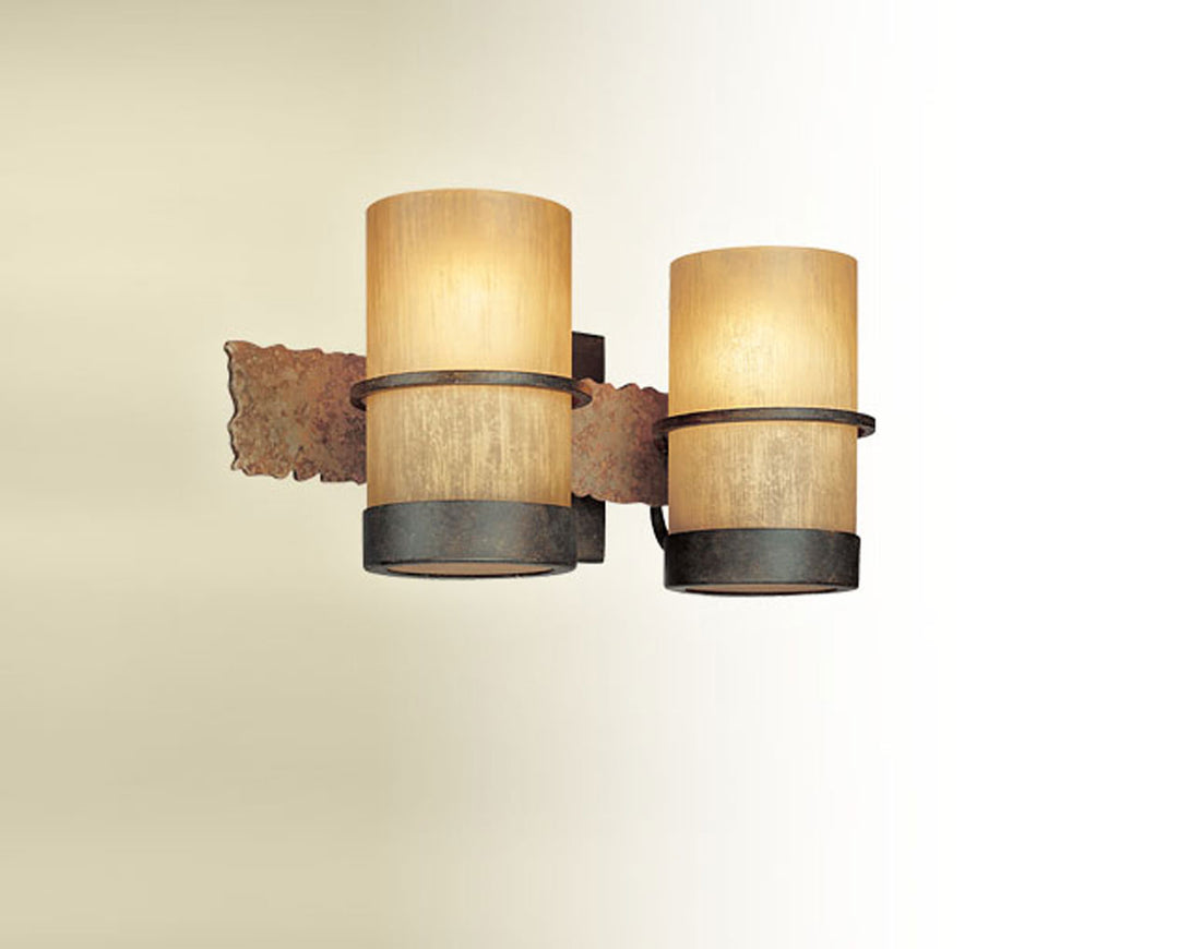 Troy Bamboo B1842BB Bath Vanity Light 15 in. wide - Bamboo Bronze Natural Slate