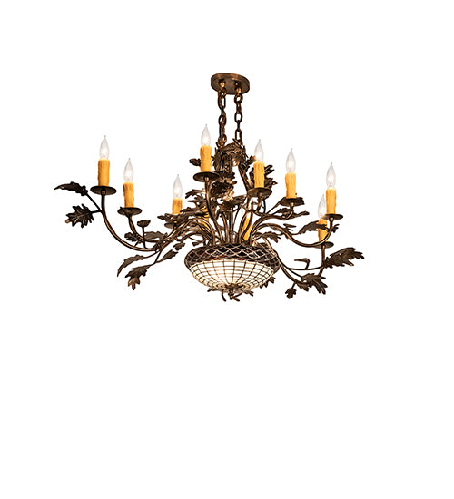 Meyda Tiffany Greenbriar Oak 244304 Chandelier Light - Antique Copper