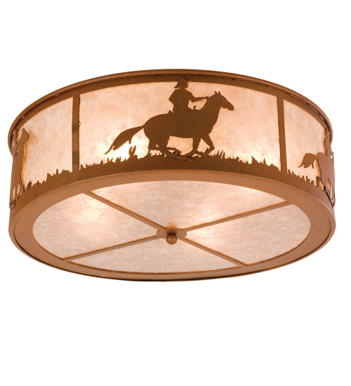 Meyda Tiffany Cowboy & Steer 24460 Ceiling Light - Rust