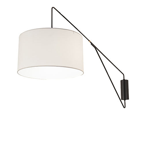 Meyda Tiffany Lighting 244647 Cilindro Textrene Led Swing Arm Wall Sconce Lamp Black
