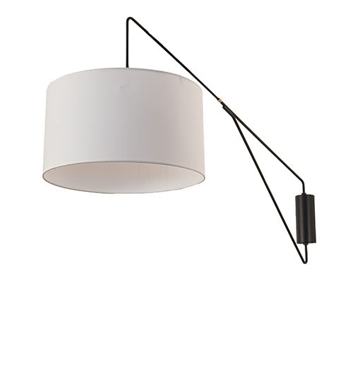 Meyda Tiffany Lighting 244647 Cilindro Textrene Led Swing Arm Wall Sconce Lamp Black