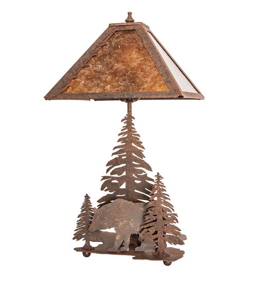 Meyda Tiffany Lighting 244667 Lone Bear Two Light Table Lamp Lamp Bronze / Dark