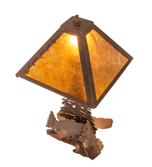 Meyda Tiffany Lighting 244667 Lone Bear Two Light Table Lamp Lamp Bronze / Dark