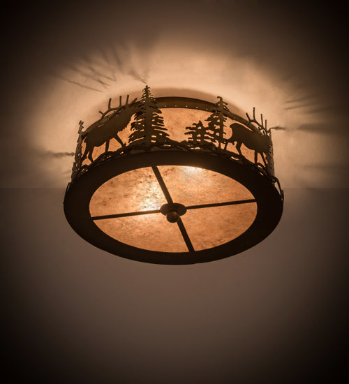 Meyda Tiffany Elk At Dusk 24467 Ceiling Light - Antique Copper