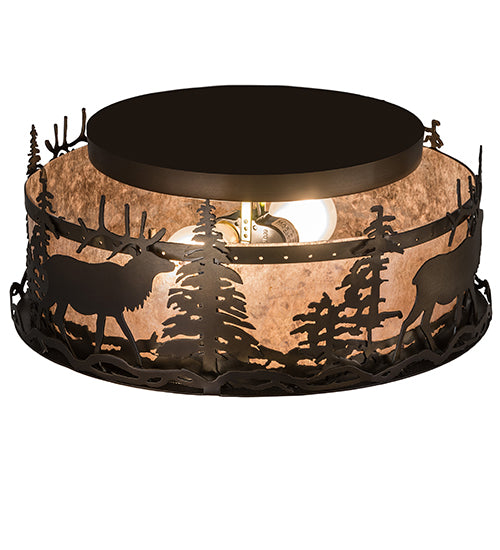 Meyda Tiffany Elk At Dusk 24467 Ceiling Light - Antique Copper