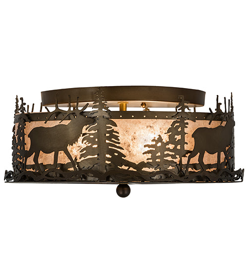 Meyda Tiffany Elk At Dusk 24467 Ceiling Light - Antique Copper