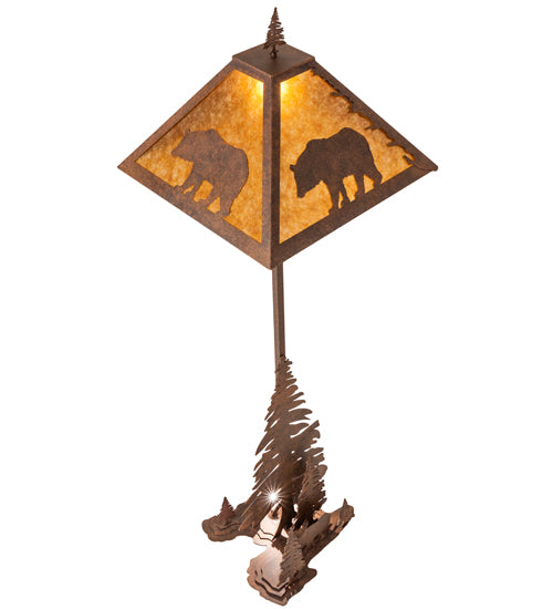 Meyda Tiffany Lighting 244686 Lone Bear Two Light Floor Lamp Lamp Bronze / Dark