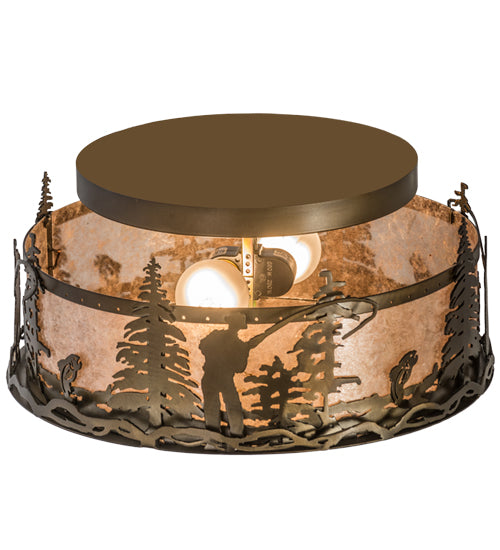 Meyda Tiffany Fly Fishing Creek 24468 Ceiling Light - Antique Copper