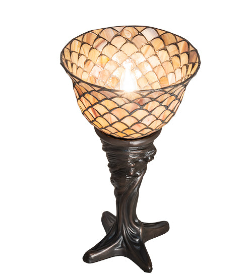 Meyda Tiffany Lighting 244877 Tiffany Fishscale One Light Mini Lamp Lamp Bronze / Dark