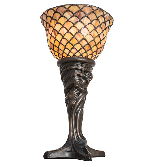 Meyda Tiffany Lighting 244877 Tiffany Fishscale One Light Mini Lamp Lamp Bronze / Dark