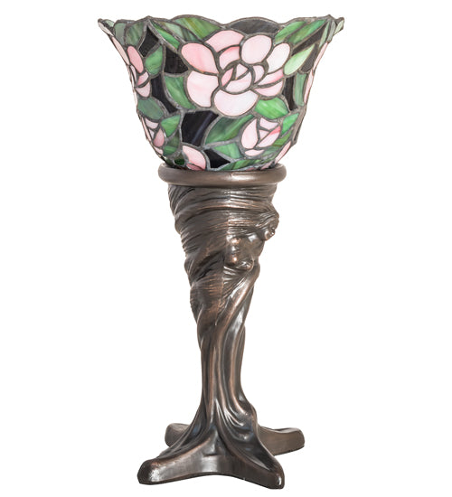 Meyda Tiffany Lighting 244878 Begonia One Light Mini Lamp Lamp Bronze / Dark