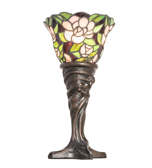 Meyda Tiffany Lighting 244878 Begonia One Light Mini Lamp Lamp Bronze / Dark