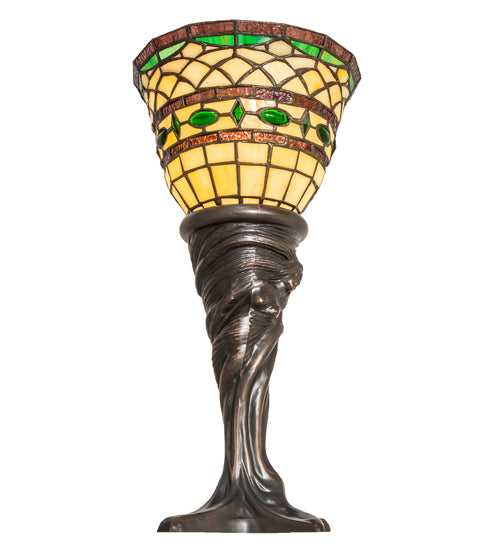 Meyda Tiffany Lighting 244883 Tiffany Roman One Light Mini Lamp Lamp Bronze / Dark