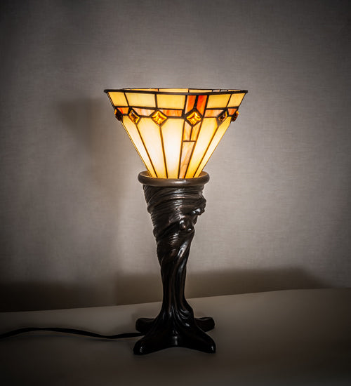 Meyda Tiffany Lighting 244891 Belvidere One Light Mini Lamp Lamp Bronze / Dark