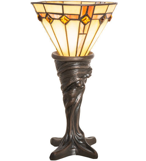 Meyda Tiffany Lighting 244891 Belvidere One Light Mini Lamp Lamp Bronze / Dark