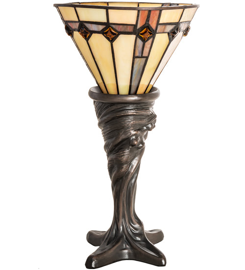 Meyda Tiffany Lighting 244891 Belvidere One Light Mini Lamp Lamp Bronze / Dark