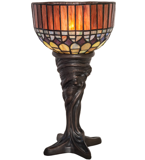 Meyda Tiffany Lighting 244895 Tiffany Candice One Light Mini Lamp Lamp Bronze / Dark