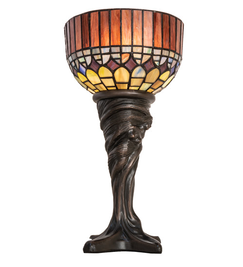 Meyda Tiffany Lighting 244895 Tiffany Candice One Light Mini Lamp Lamp Bronze / Dark