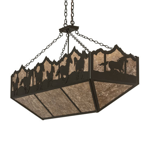 Meyda Tiffany Running Horses 245402 Pendant Light - Timeless Bronze
