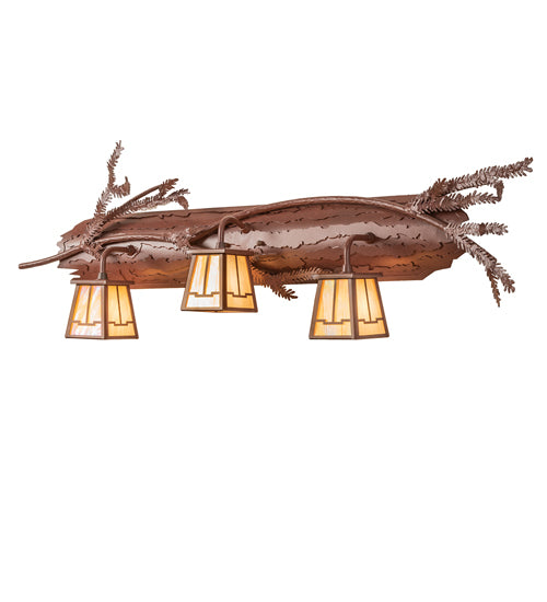 Meyda Tiffany Pine Branch 245403 Bath Vanity Light 38 in. wide - Rust