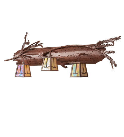 Meyda Tiffany Pine Branch 245403 Bath Vanity Light 38 in. wide - Rust