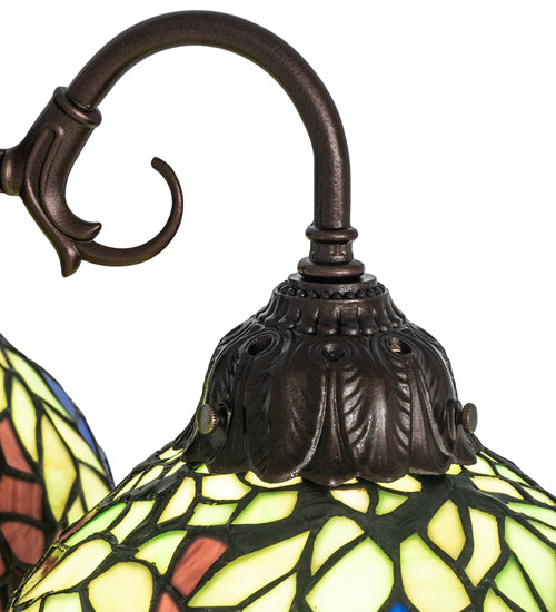 Meyda Tiffany Lighting 245478 Tiffany Honey Locust Three Light Table Lamp Lamp Bronze / Dark