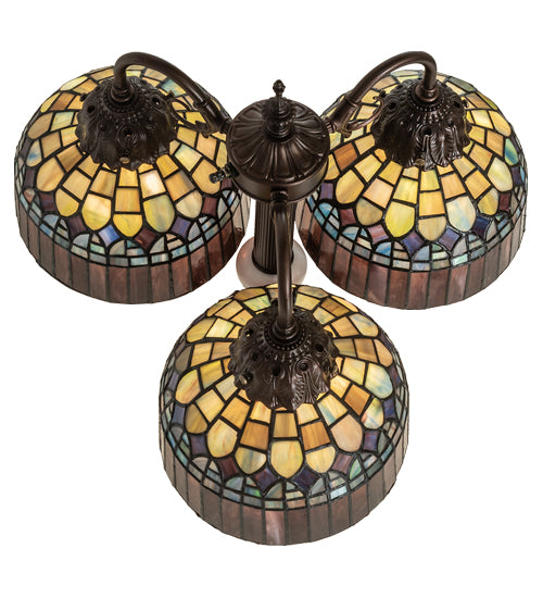 Meyda Tiffany Lighting 245481 Tiffany Candice Three Light Table Lamp Lamp Bronze / Dark