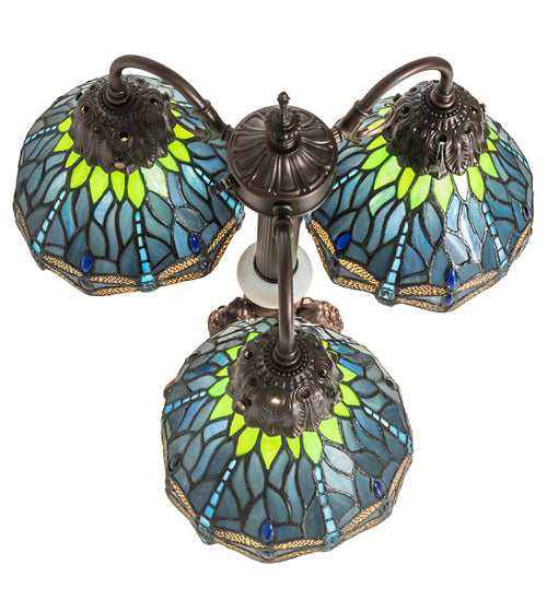Meyda Tiffany Lighting 245483 Tiffany Hanginghead Dragonfly Three Light Table Lamp Lamp Bronze / Dark