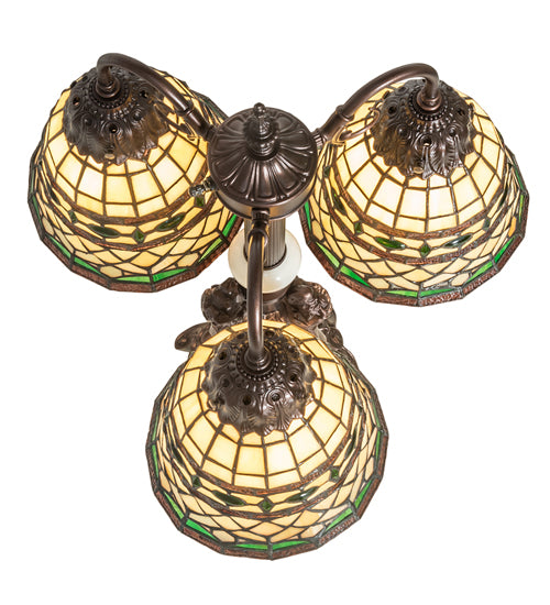 Meyda Tiffany Lighting 245484 Tiffany Roman Three Light Table Lamp Lamp Bronze / Dark