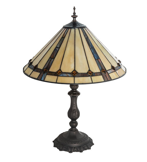 Meyda Tiffany Lighting 245630 Belvidere Three Light Table Lamp Lamp Bronze / Dark