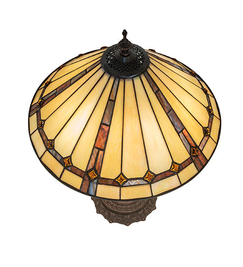 Meyda Tiffany Lighting 245630 Belvidere Three Light Table Lamp Lamp Bronze / Dark
