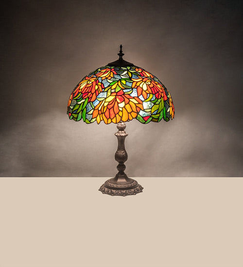 Meyda Tiffany Lighting 245631 Lamella Three Light Table Lamp Lamp Bronze / Dark