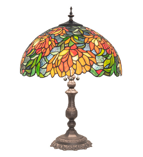 Meyda Tiffany Lighting 245631 Lamella Three Light Table Lamp Lamp Bronze / Dark