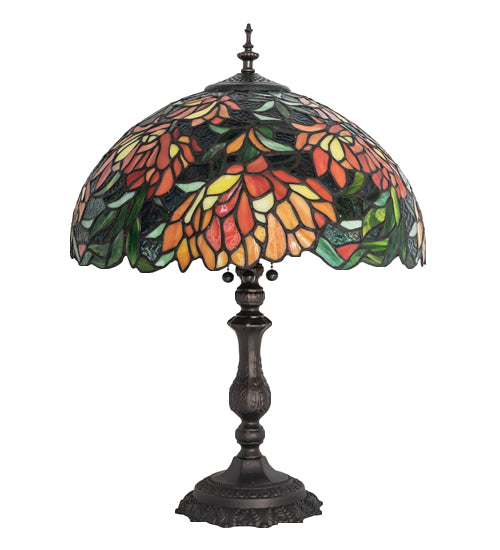 Meyda Tiffany Lighting 245631 Lamella Three Light Table Lamp Lamp Bronze / Dark
