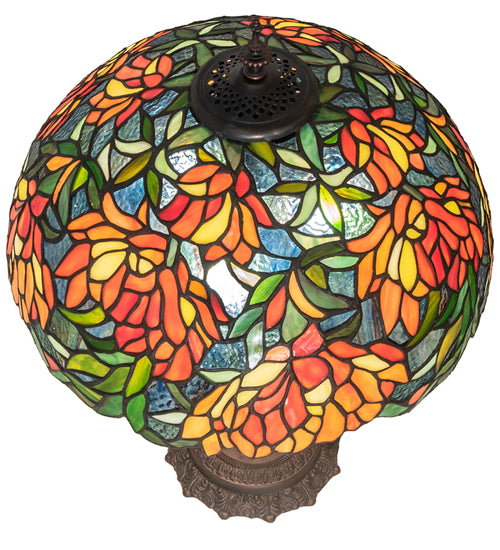 Meyda Tiffany Lighting 245631 Lamella Three Light Table Lamp Lamp Bronze / Dark